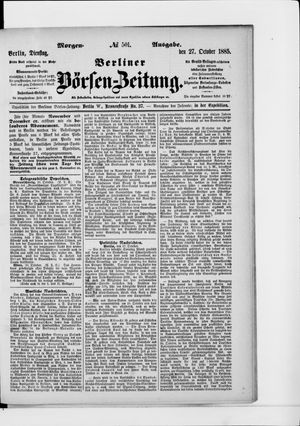 Berliner Börsen-Zeitung vom 27.10.1885