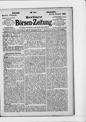 Berliner Börsen-Zeitung vom 28.10.1885