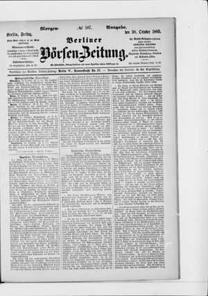Berliner Börsen-Zeitung vom 30.10.1885