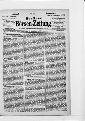 Berliner Börsen-Zeitung vom 03.11.1885