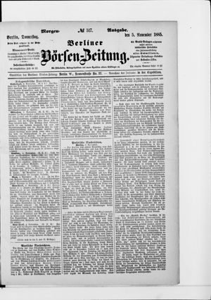 Berliner Börsen-Zeitung vom 05.11.1885