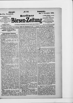 Berliner Börsen-Zeitung vom 07.11.1885