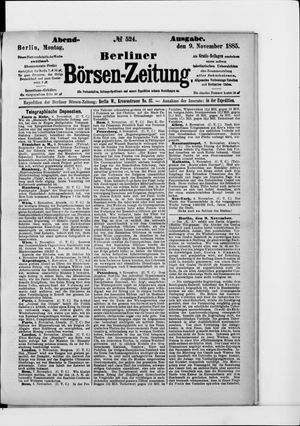 Berliner Börsen-Zeitung vom 09.11.1885