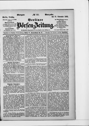 Berliner Börsen-Zeitung vom 10.11.1885