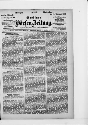 Berliner Börsen-Zeitung vom 11.11.1885