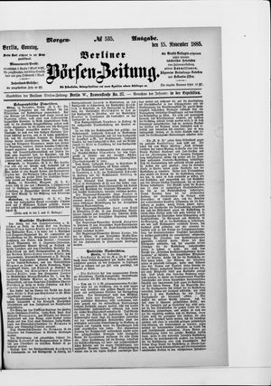 Berliner Börsen-Zeitung vom 15.11.1885