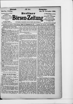 Berliner Börsen-Zeitung vom 20.11.1885