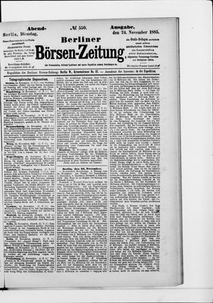 Berliner Börsen-Zeitung vom 24.11.1885