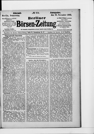 Berliner Börsen-Zeitung vom 26.11.1885