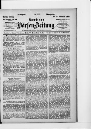 Berliner Börsen-Zeitung vom 27.11.1885