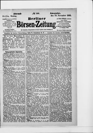 Berliner Börsen-Zeitung vom 30.11.1885