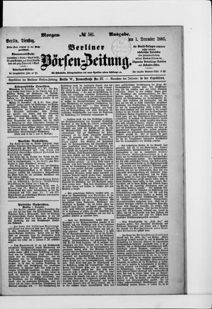 Berliner Börsen-Zeitung vom 01.12.1885