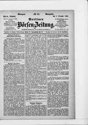 Berliner Börsen-Zeitung vom 02.12.1885