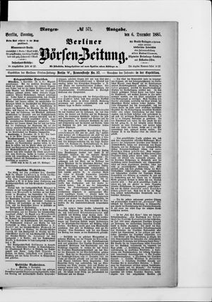 Berliner Börsen-Zeitung vom 06.12.1885