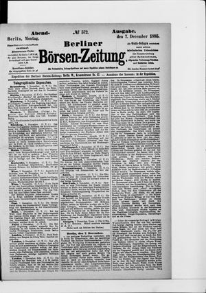 Berliner Börsen-Zeitung vom 07.12.1885