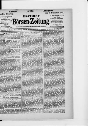 Berliner Börsen-Zeitung vom 08.12.1885