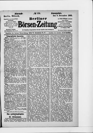 Berliner Börsen-Zeitung vom 09.12.1885