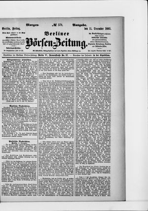 Berliner Börsen-Zeitung vom 11.12.1885