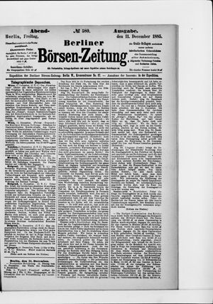 Berliner Börsen-Zeitung vom 11.12.1885