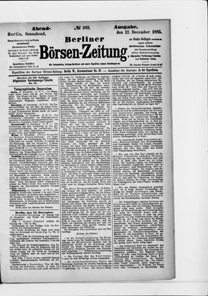 Berliner Börsen-Zeitung vom 12.12.1885