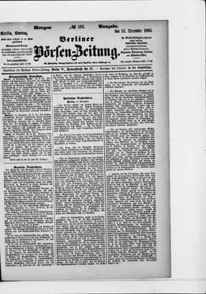 Berliner Börsen-Zeitung vom 13.12.1885