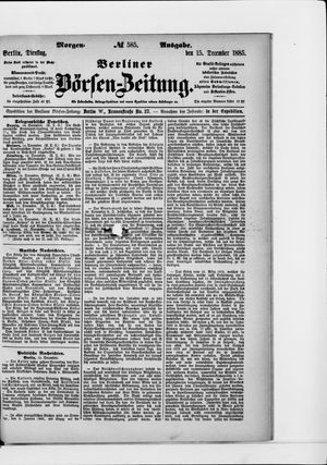 Berliner Börsen-Zeitung vom 15.12.1885