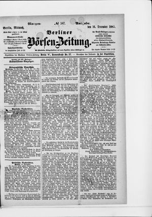 Berliner Börsen-Zeitung vom 16.12.1885