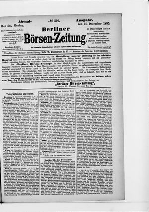 Berliner Börsen-Zeitung vom 21.12.1885