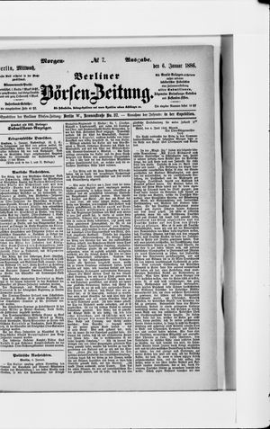 Berliner Börsen-Zeitung vom 06.01.1886