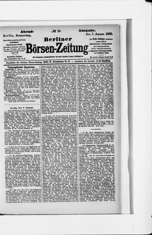 Berliner Börsen-Zeitung vom 07.01.1886