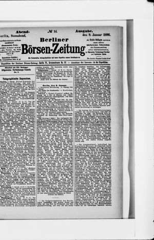Berliner Börsen-Zeitung vom 09.01.1886