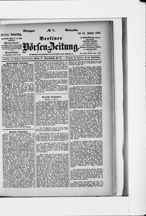 Berliner Börsen-Zeitung vom 14.01.1886