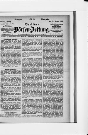 Berliner Börsen-Zeitung vom 15.01.1886