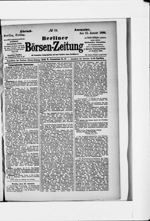 Berliner Börsen-Zeitung vom 15.01.1886