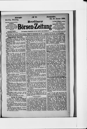 Berliner Börsen-Zeitung vom 19.01.1886