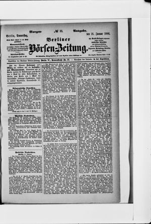 Berliner Börsen-Zeitung on Jan 21, 1886