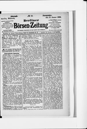 Berliner Börsen-Zeitung vom 27.01.1886