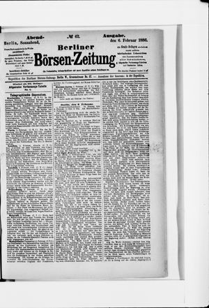 Berliner Börsen-Zeitung vom 06.02.1886