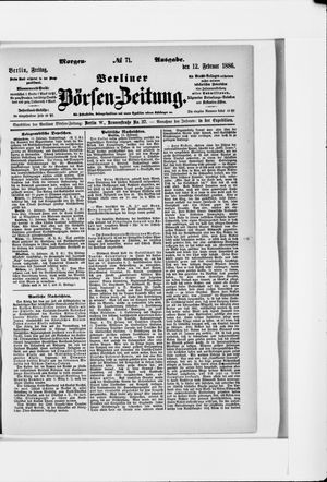Berliner Börsen-Zeitung on Feb 12, 1886