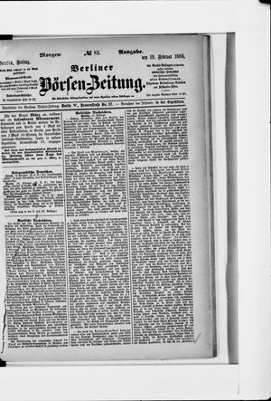 Berliner Börsen-Zeitung on Feb 19, 1886