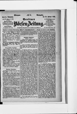 Berliner Börsen-Zeitung vom 20.02.1886