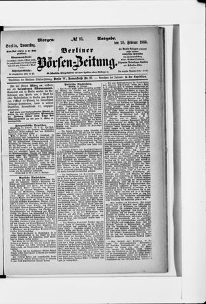Berliner Börsen-Zeitung vom 25.02.1886