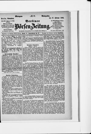 Berliner Börsen-Zeitung vom 27.02.1886