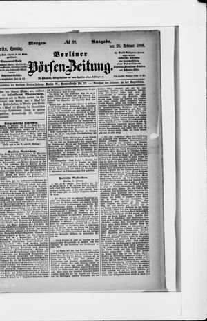 Berliner Börsen-Zeitung on Feb 28, 1886