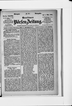 Berliner Börsen-Zeitung on Mar 4, 1886