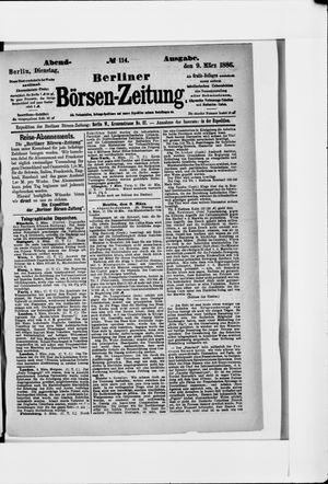 Berliner Börsen-Zeitung on Mar 9, 1886