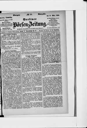 Berliner Börsen-Zeitung vom 18.03.1886