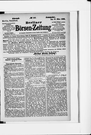 Berliner Börsen-Zeitung vom 27.03.1886