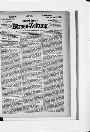 Berliner Börsen-Zeitung vom 10.04.1886