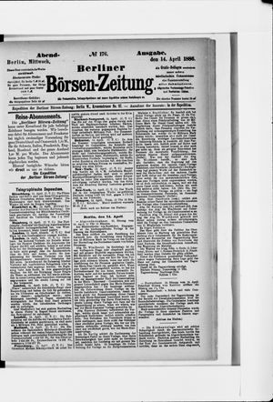 Berliner Börsen-Zeitung vom 14.04.1886